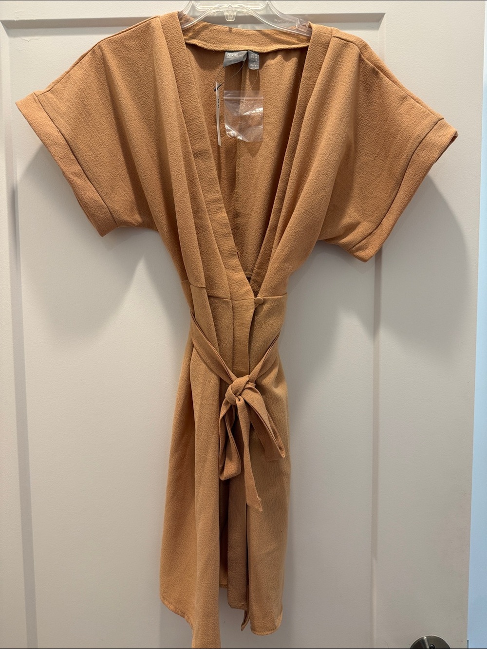 ASOS Tan Midi Wrap Dress